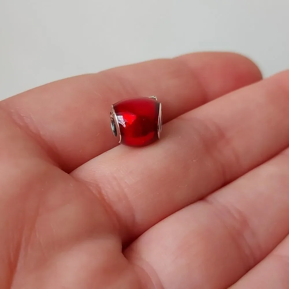 925 Sterling Silver Apple Charm - Picture 4 of 7